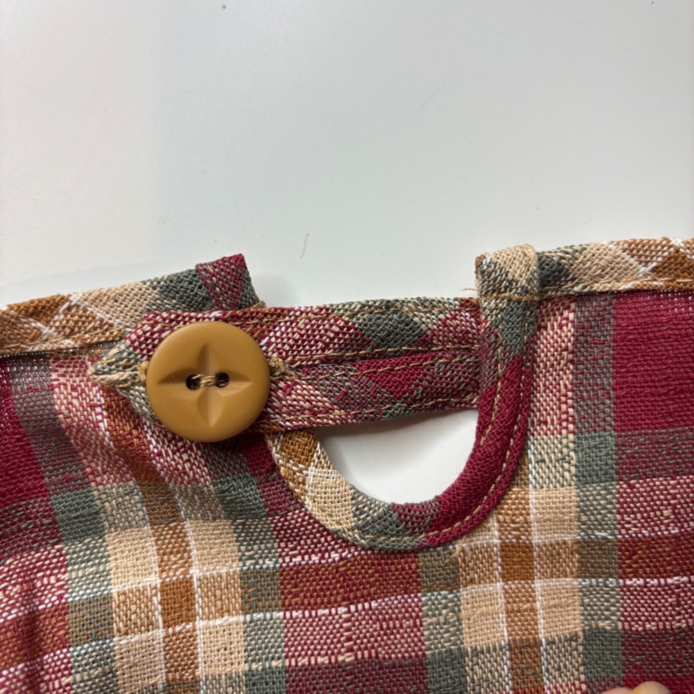 Longaberger Basket Liner 7 Inch Measuring Orchard Park Plaid Red Tan 2198981